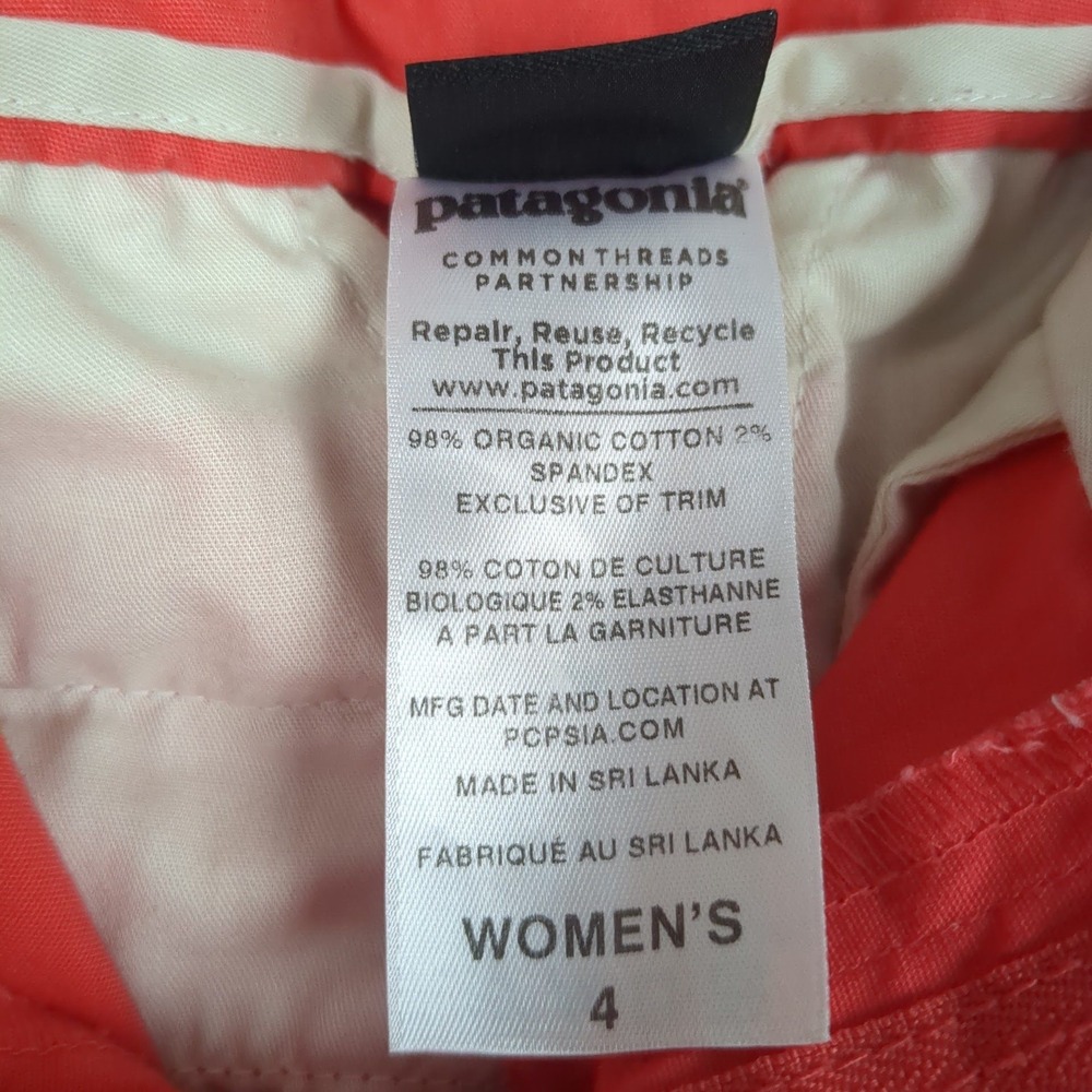 Patagonia Womens Coral Organic Cotton Spandex Casual Pants Size 4 - Picture 15 of 16